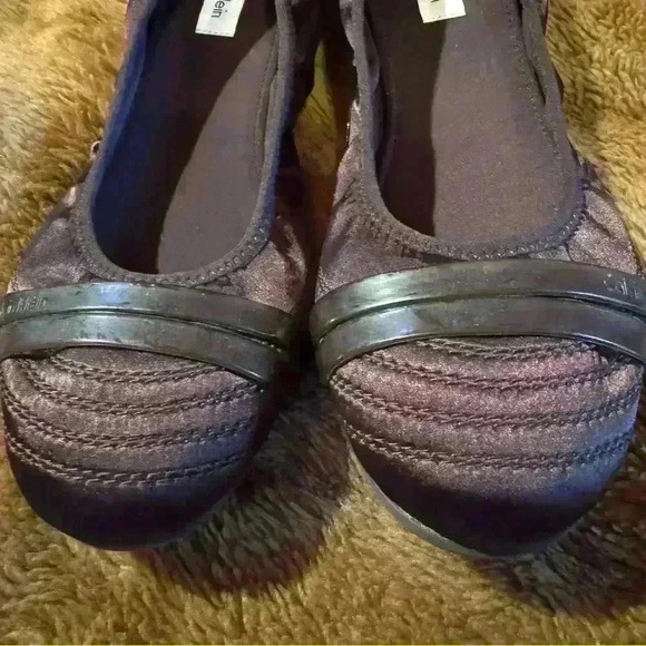Women’s CALVIN KLEIN Kyoko Brown Stretch Ballet Flats Size 10m - Picture 7 of 11